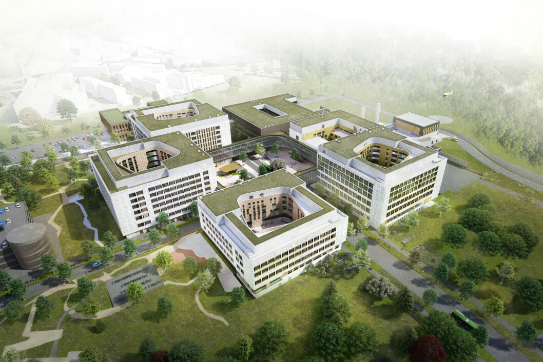 NYTT: Stavanger Universitetssykehus' nybygg på Ullandhaug.
(Illustrasjon: SUS2023 v/ Nordic Office of Architecture) NYTT: Stavanger Universitetssykehus' nybygg på Ullandhaug.
(Illustrasjon: SUS2023 v/ Nordic Office of Architecture)